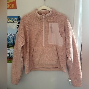 Pink Quarter Zip Sherpa